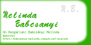 melinda babcsanyi business card